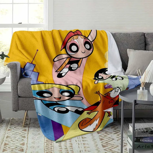 Cartoon Superhero Girls Flannel Blanket - image 3