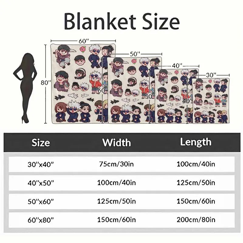 Jujutsu Kaisen Hidden Inventory Chibi Flannel Blanket Soft Cozy Anime Throw - image 10