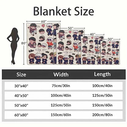 Jujutsu Kaisen Hidden Inventory Chibi Flannel Blanket Soft Cozy Anime Throw - image 10