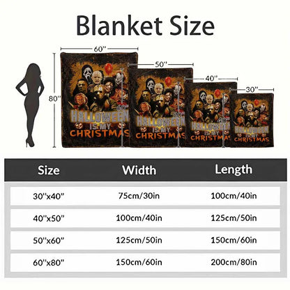 Classic Horror Movie Characters Flannel Blanket Halloween Throw Cozy Lightweight Warm Bedding - image 4