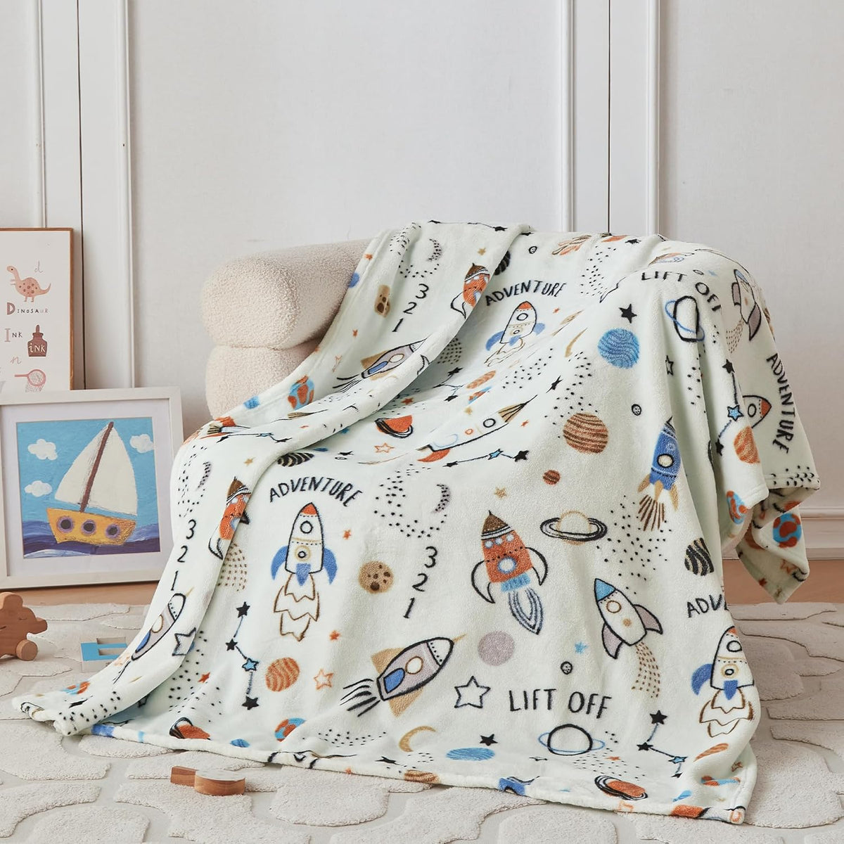 Fleece Throw Blanket - Kids Throw Blanket- Cartoon Fleece Throw, Toys for 2 3 4 5 6 7 8 9 10 11 12 Year Old Girl and boy Gifts, Soft Kids Blankets for