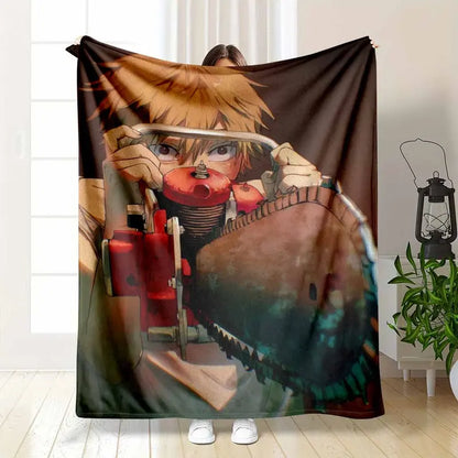 Anime Character Flannel Blanket – Soft Cozy Breathable Throw