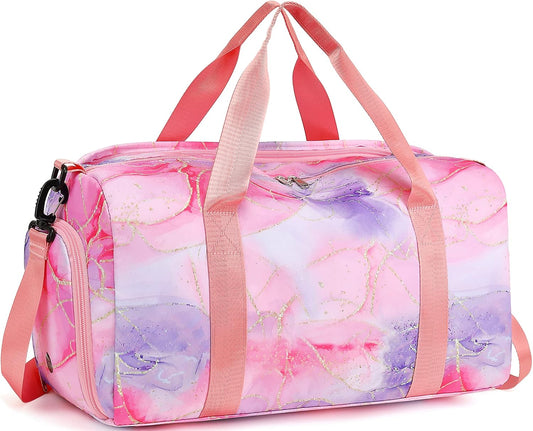 Kids Duffel Bag - Duffel Overnight Bag Girls Women Dance Sport Gym Travel Tote Weekender Carry-On Bag(Tie Dye)