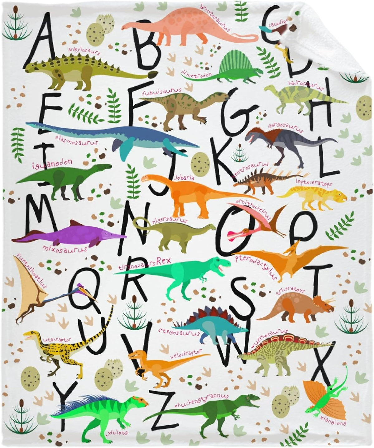 Fleece Throw Blanket - Dinosaur Alphabet Fleece Throw Blanket Soft Lightweight Warm Fuzzy Blankets for Couch Sofa Bed Traveling for Teen