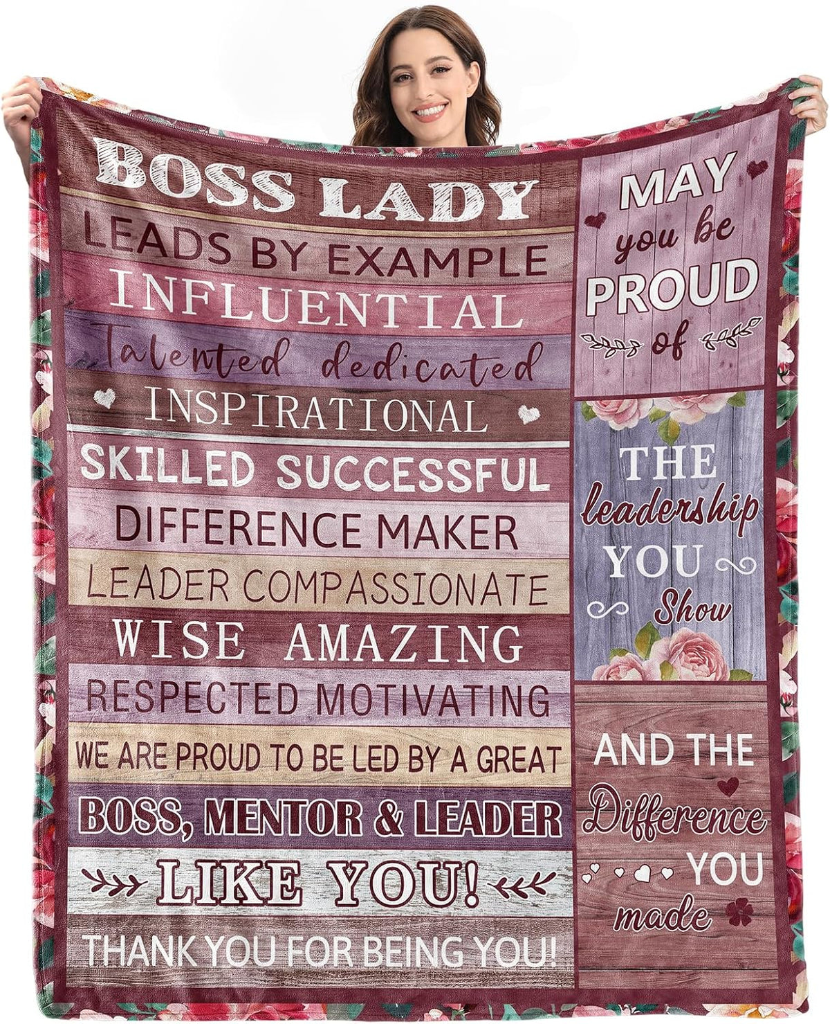Flannel Throw Blanket - Boss Lady Gifts for Women - Bosses Day Gifts for Women Soft Flannel Blanket