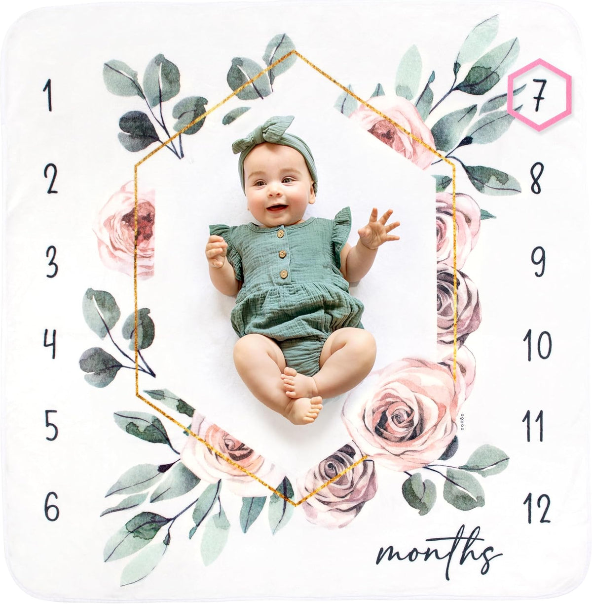 Fleece Throw Blanket - Baby Monthly Milestone Blanket for Girls, Oeko-Tex Certified Fleece