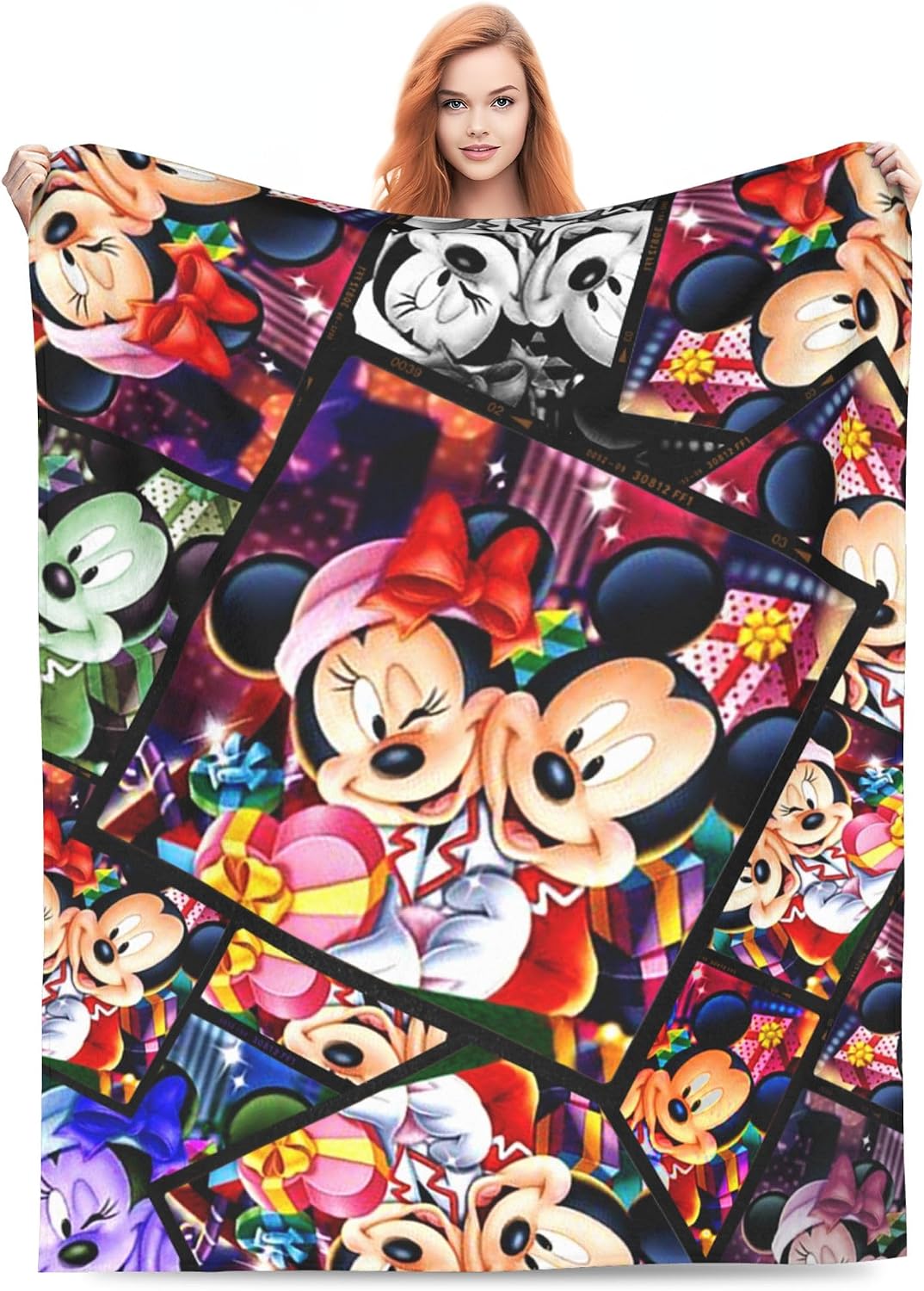 Flannel Throw Blanket - Cartoon Mouse Throw Blanket 60x50 Inches, Gift for Women and Men, Soft Fuzzy Flannel Blankets for Couch Sofa Travel
