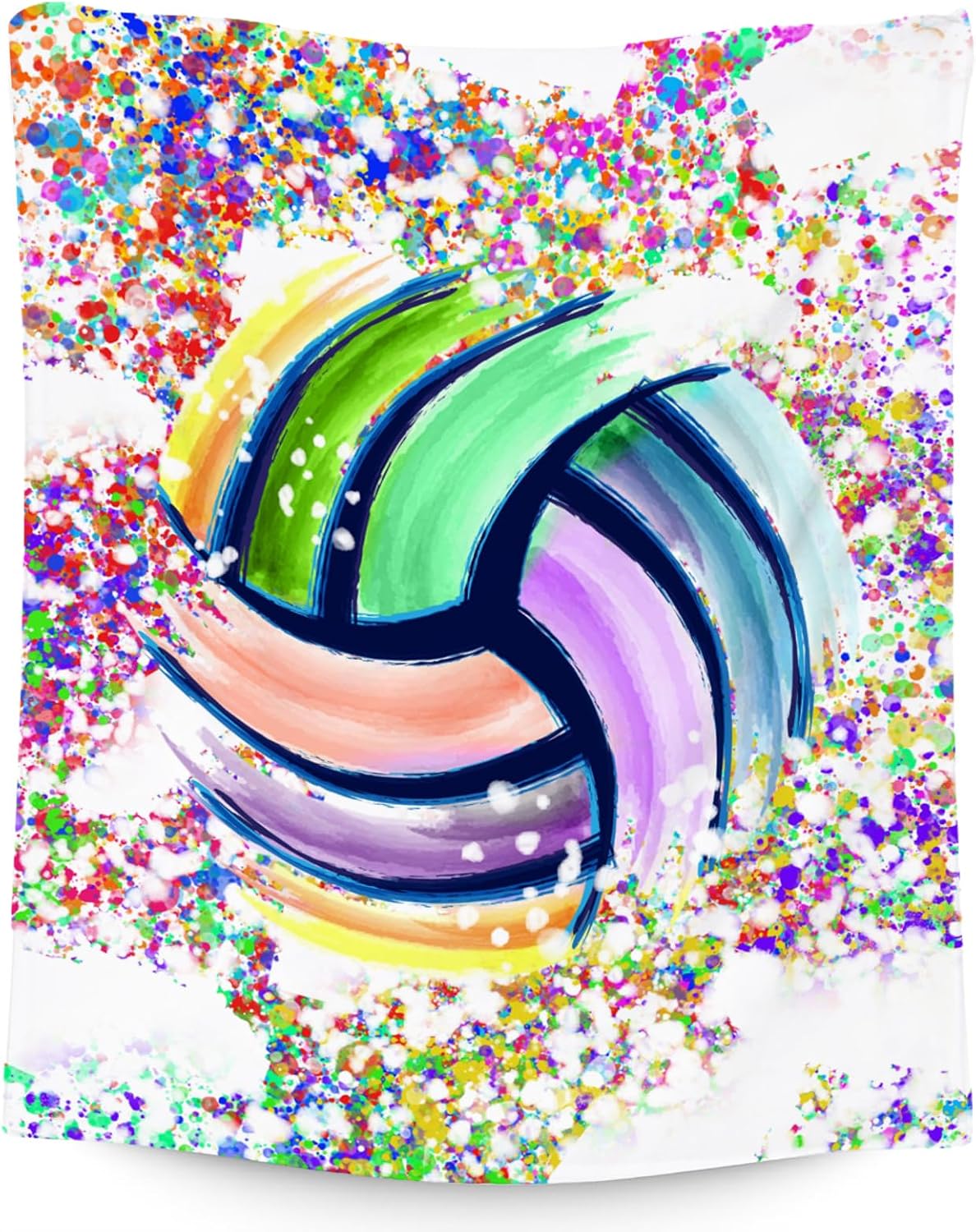 Throw Blanket - Volleyball Blanket Gifts - 40'x50' Sports Throw Blanket for Adults, Kids - Colorful Soft Plush Throws for Bed, Couch & Travel
