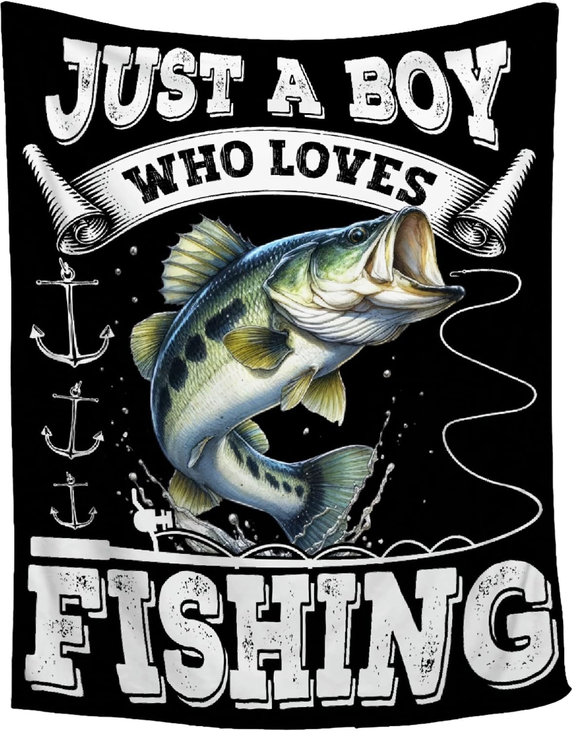 Fleece Throw Blanket - Fishing Gifts for Men Fish Blanket for Boys Warm and Soft Flannel Fleece Throw Blanket for Couch Fishing ' for Kids