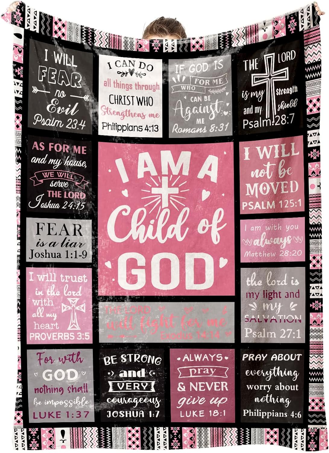 Baptism Blanket - Christian Gifts for Women Faith, Baptism/Catholic/Inspirational/Religious/Spiritual/Birthday Gifts for Adults/Sister/Mother/Girls, Cozy Soft