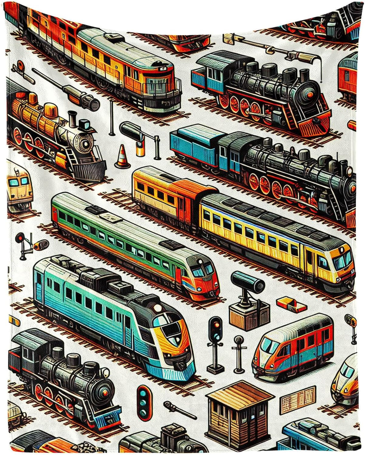 Throw Blanket - Cute Train Throw Blanket ' for Girls Boys Kids Pet