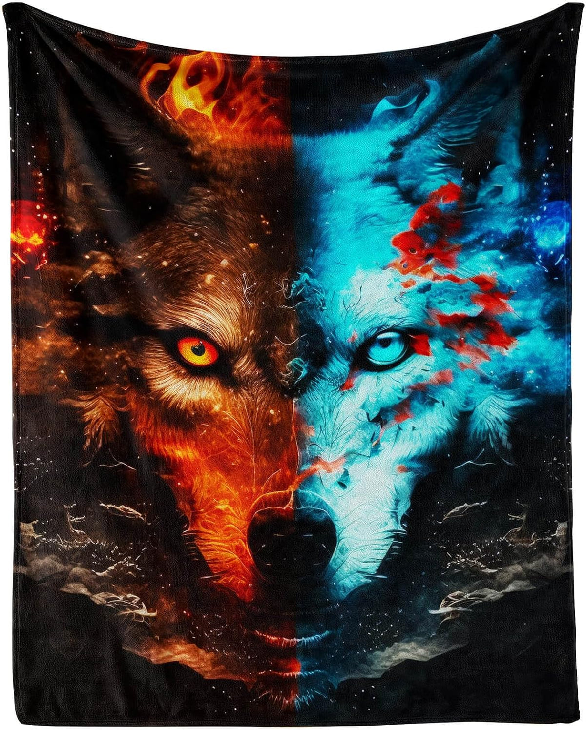 Throw Blanket - Cute Wolf Throw Blanket 80'x60' for Teens Women Men
