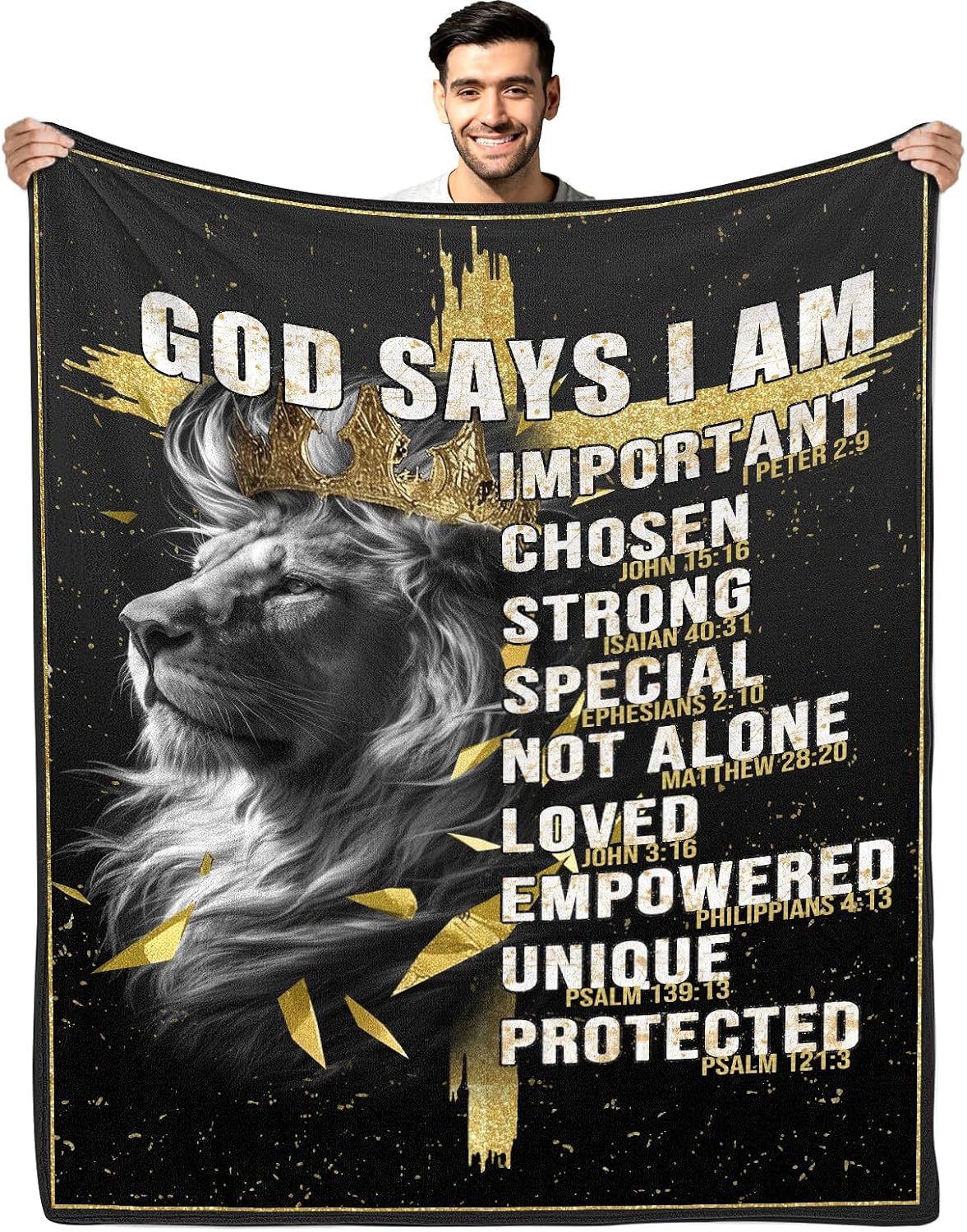 Christian Throw Blanket - Christian Gifts for Men God Says i Am Christian Blanket for Men 60'x80'