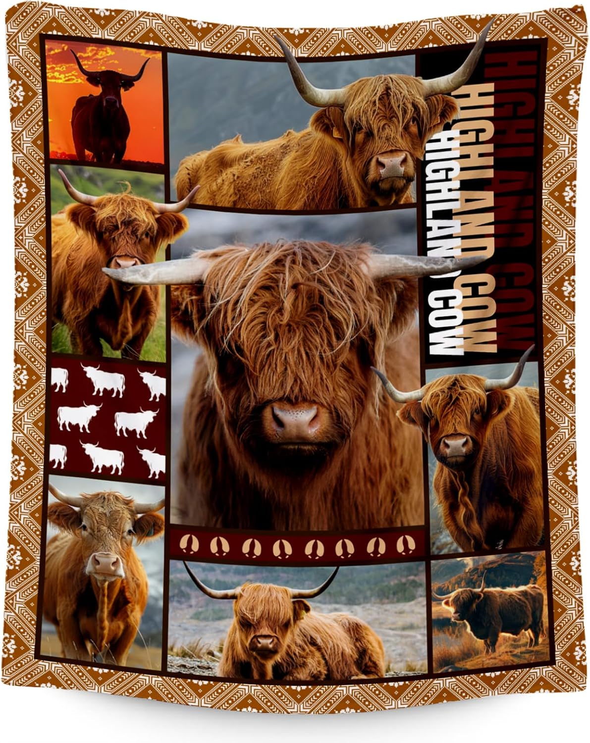 Throw Blanket - Blanket for Women Girls, Highland Cow Gifts for Adults- ' Kids Throw for Couch, Sofa- Soft, Fuzzy & Cozy- Wildlife Room Decor Gift Ideal