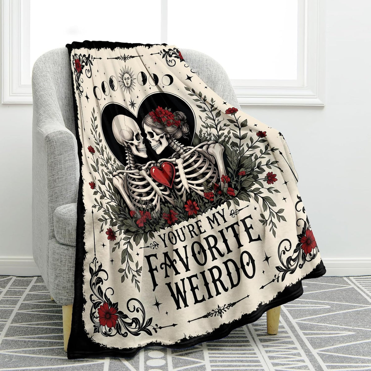 Throw Blanket - Gothic Blanket Gifts Skeleton Throw Blanket 50'X60'