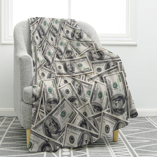 Throw Blanket - Money Blanket 100 Dollar Bill Throw Blanket Gifts 50'x60'