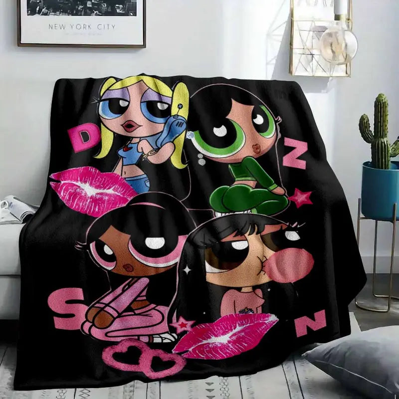 Anime Aesthetic Flannel Blanket Y2K Lip Print Throw (30s–60x80) - image 2
