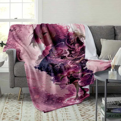 Anime Pink Sakura Flannel Throw Blanket, Soft & Durable - image 3