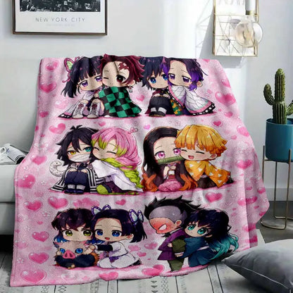 Anime Flannel Throw Blanket Cute Heart Pattern, 50×60 - image 2