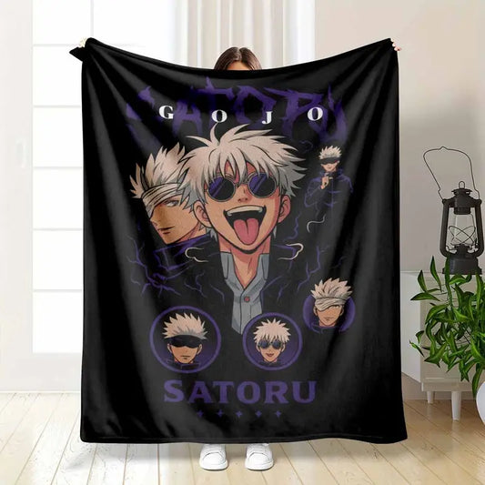 Satoru Gojo Flannel Blanket Anime Soft Throw