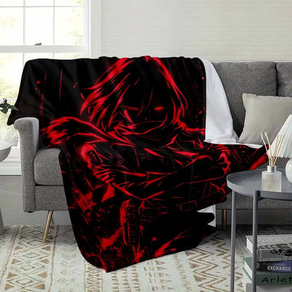 Anime Fighter Floor Mat Red Non-Slip Flannel Bathroom Rug - image 3
