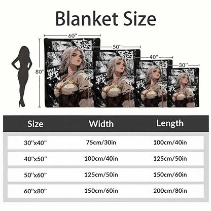 Fantasy Warrior Maiden Flannel Throw Blanket, Soft - image 4