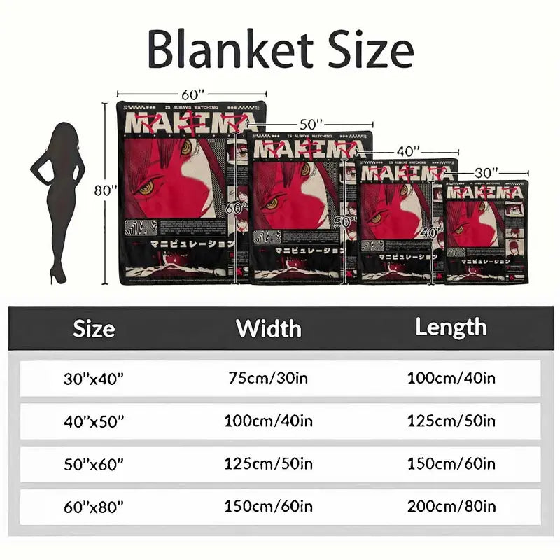 Makima Flannel Anime Blanket - Ultra-Soft Throw - image 4