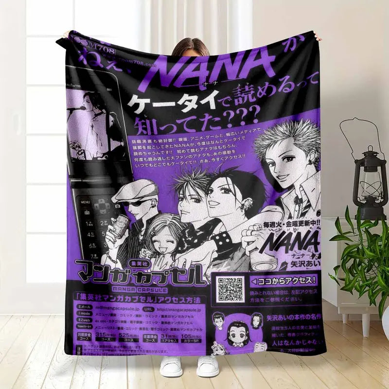 Nana Anime Flannel Blanket - Punk Rock Plush Throw