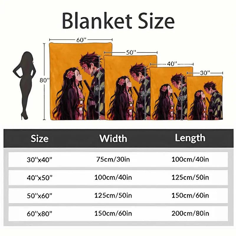 Anime Siblings Flannel Blanket Throw, Ultra Soft Fleece Bed & Sofa - image 4