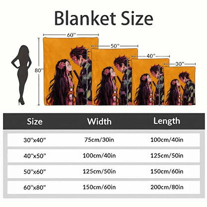 Anime Siblings Flannel Blanket Throw, Ultra Soft Fleece Bed & Sofa - image 4