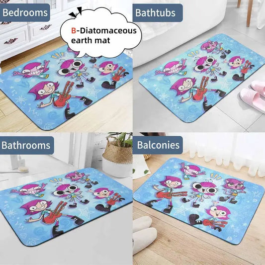 Rock Star Band Performance Rug - Anti-Slip Flannel & Diatomaceous Earth Mats for Bedroom Decor - image 4