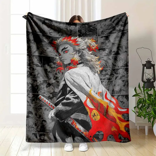 Anime Manga Flame Hashira Flannel Blanket 40x50–60x80