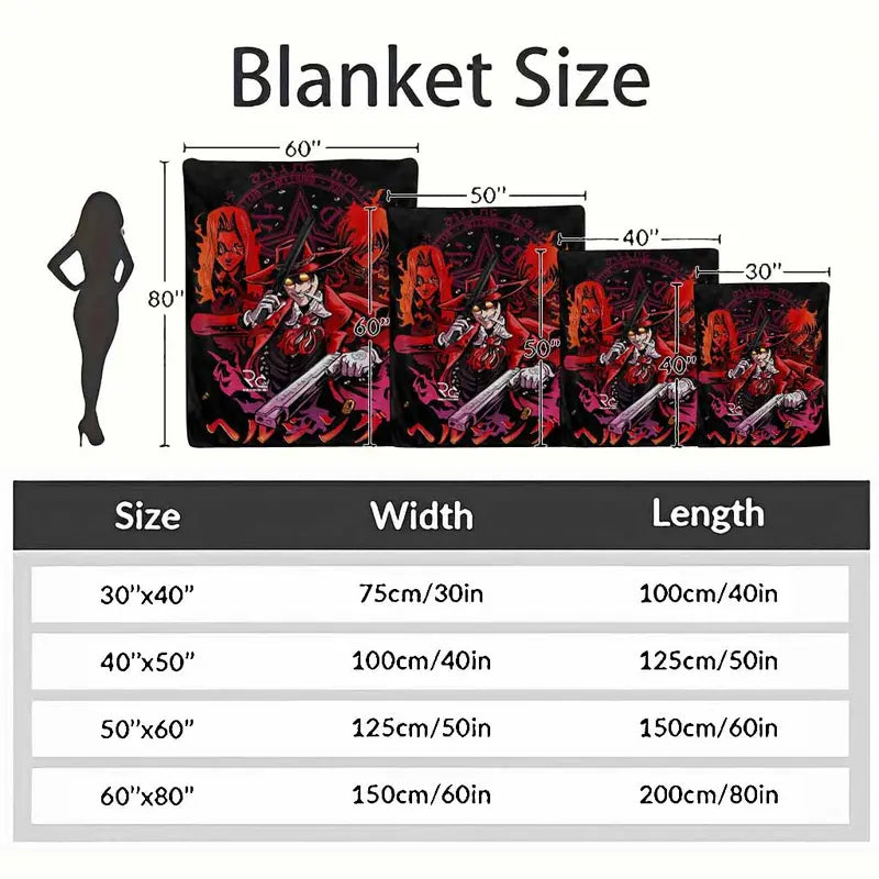 Vampire Hunter Alucard Flannel Blanket - Soft, Durable Throw in Multiple Sizes - image 4
