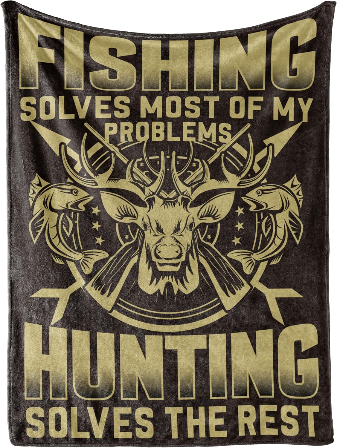 Throw Blanket - Hunting Fishing Throw Blanket, Gift for Hunters Fisherman - Slo, 60' x 80'