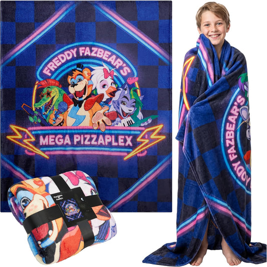 Fleece Throw Blanket - Five Nights at Freddy's Fleece Throw Blanket for Boys, 51 x 59 in