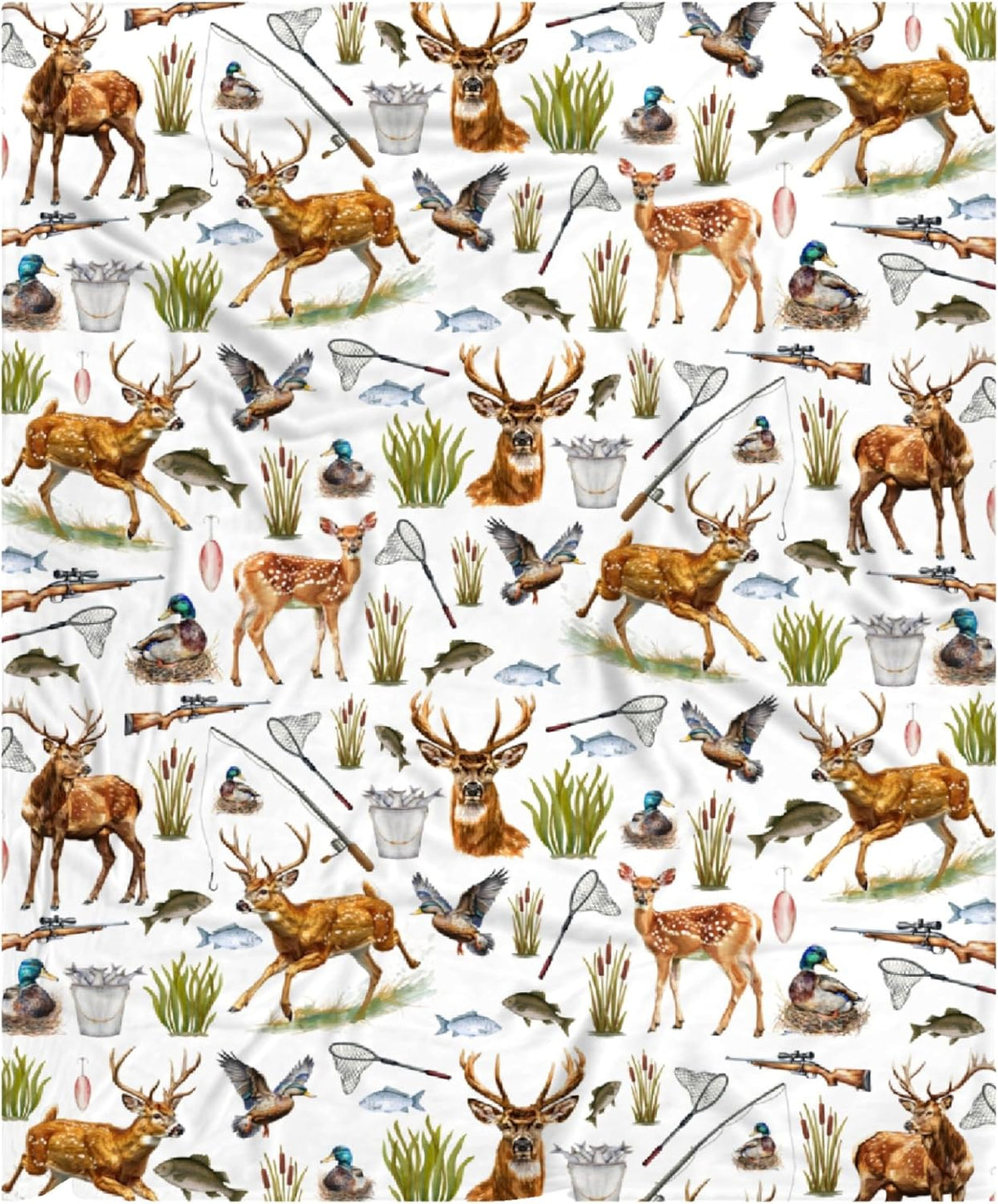 Blanket - Custom Hunting Fishing Deers Blanket Gifts for Teens Boys Girls