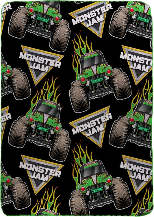 Fleece Throw Blanket - Jay Franco Kids Plush Throw Blanket – Soft & Cozy Fleece Throw for Bedroom & Couch Décor, Official Licensed Product, Black - Monster