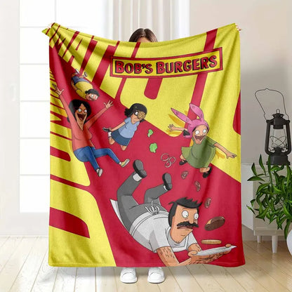 Burgers Flannel Throw Blanket, Soft Cozy Gift