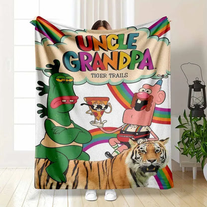 Cartoon Tiger Rainbow Print Flannel Blanket - Soft, Lightweight, Breathable Bedding - image 7