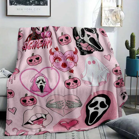 Spooky Scream Ghost Flannel Fleece Blanket for Halloween Home Decor - image 2
