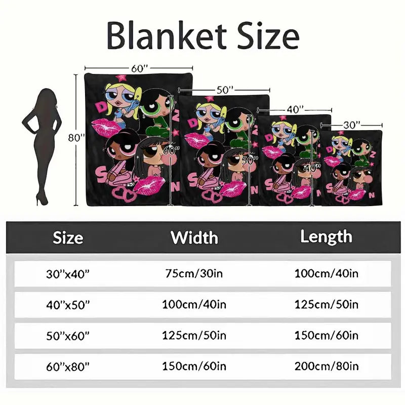 Anime Aesthetic Flannel Blanket Y2K Lip Print Throw (30s–60x80) - image 4