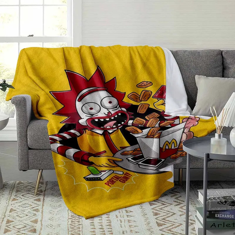 Cartoon Crazy Chef Flannel Throw Blanket, Soft Multi-Size - image 9