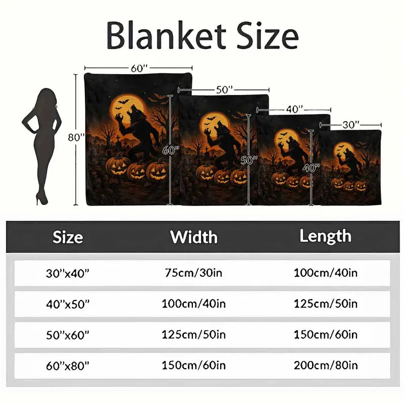 Halloween Werewolf Flannel Blanket, 50×60 - image 4