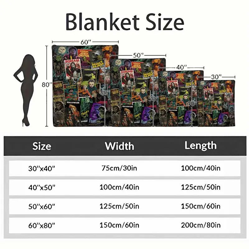 Classic Horror Movie Flannel Fabric Blanket - Soft Lightweight Throw for Couch & Bed - image 4