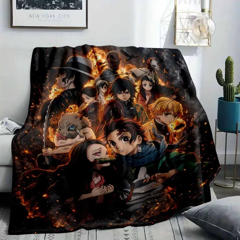 Anime Battle Action Scene Floor Mat Soft Washable Flannel Rug - image 2