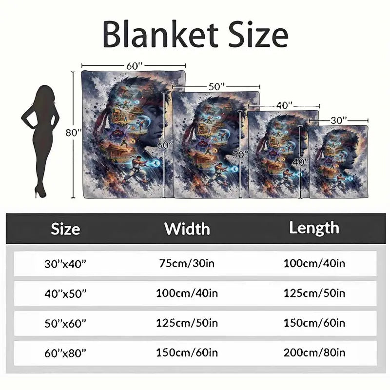 Classic Fighter Flannel Fleece Blanket - Retro Arcade Print - image 4
