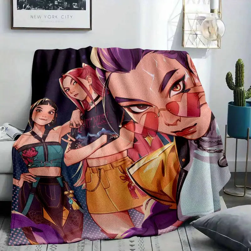 Colorful Anime Band Girls Flannel Throw Blanket - Soft, Wrinkle-Resistant, Lightweight - image 8