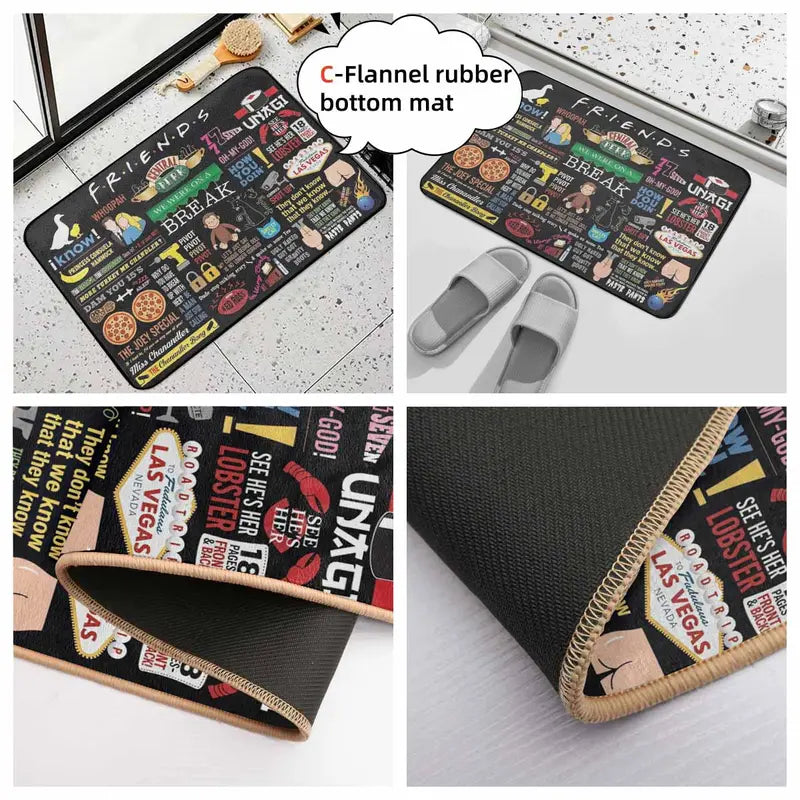 Friends TV Show Themed Rug - Central Perk Print and Quotes | Soft Non-Slip Polyester Carpet for Living Room and Bedroom - image 4