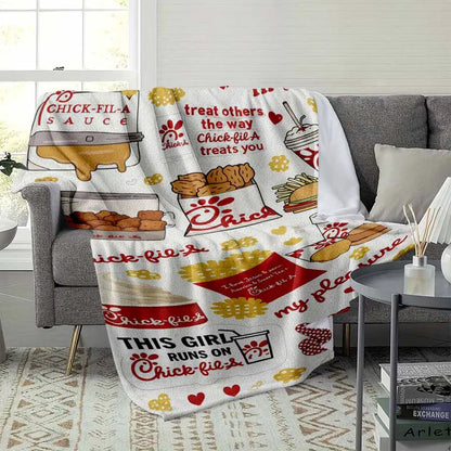 Chick-fil-A Fast Food Print Flannel Fleece Throw Blanket - Ultra Soft, Breathable & Wrinkle Resistant Textile & Soft Furnishings - image 3
