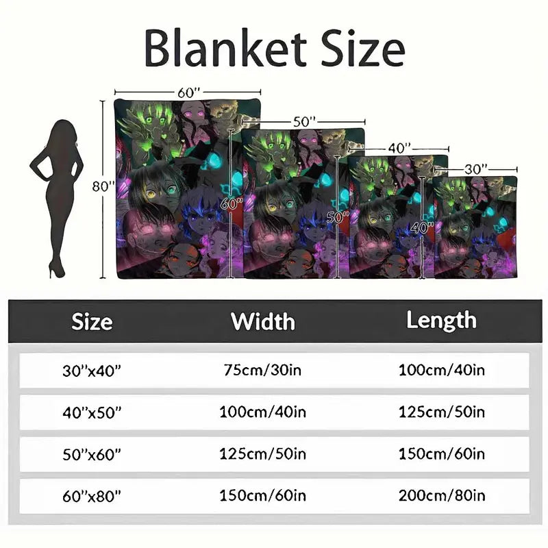 Anime Characters Pattern Flannel Blanket Lightweight Warm Bed Throw - image 4